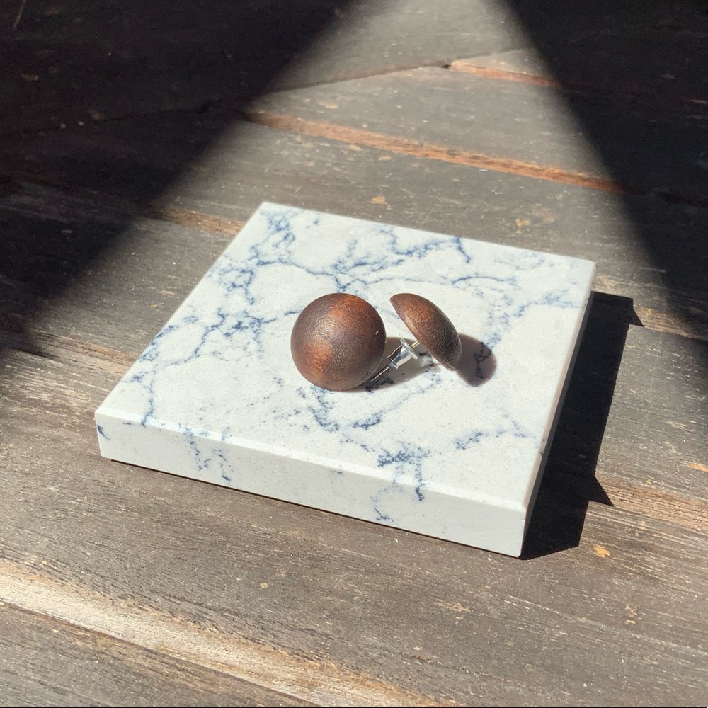 Handmade Round Wooden Earrings